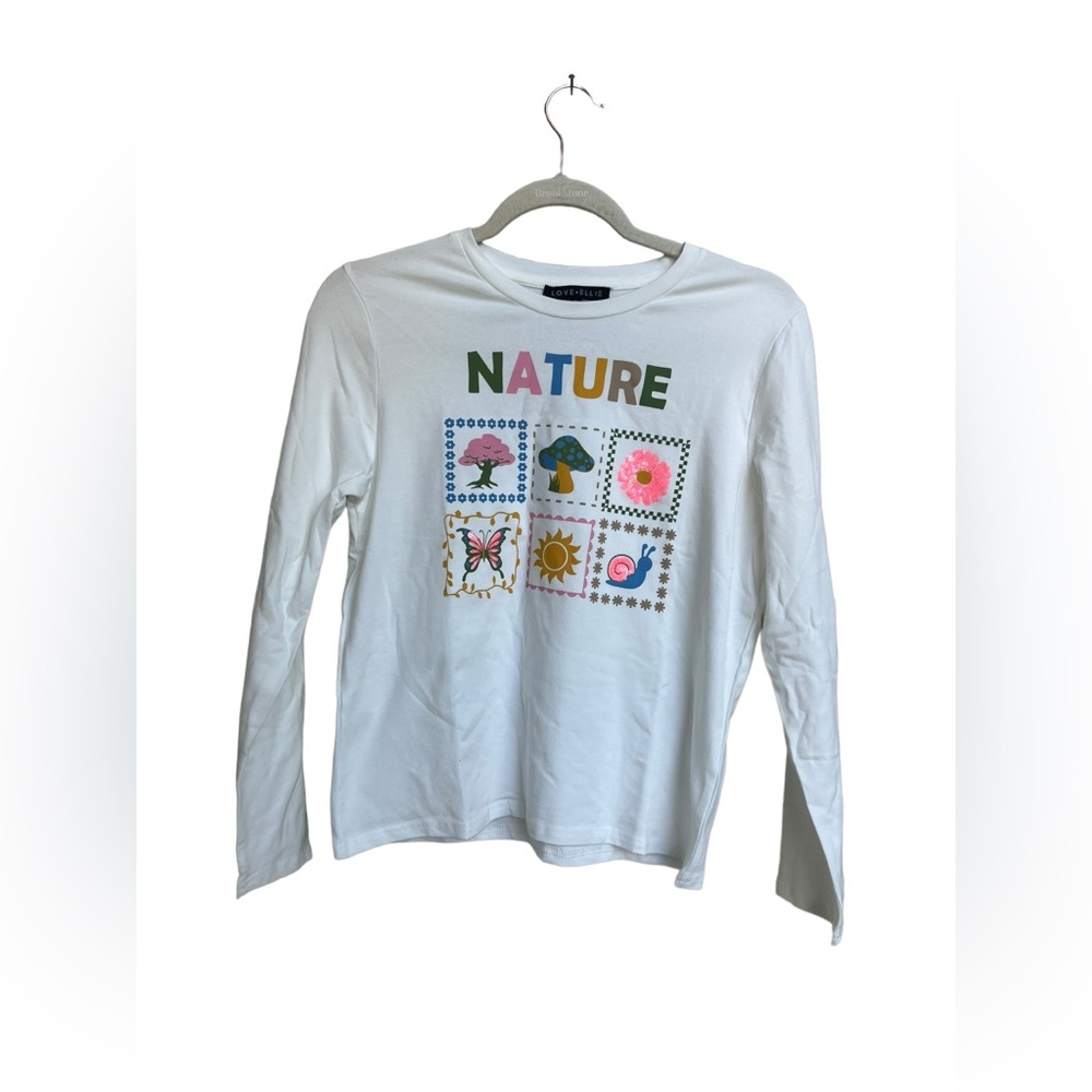 Love Ellie‎ Nature White Long Sleeved Top Girl’s Size XL